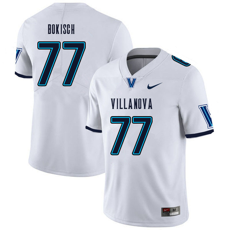 Men #77 Erik Bokisch Villanova Wildcats College Football Jerseys Sale-White